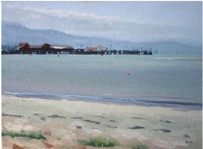 Robbie Collins : Stearn's Wharf (oil/board; 9' x 12')